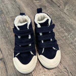 Navy Blue Kids Shoes with White Accents